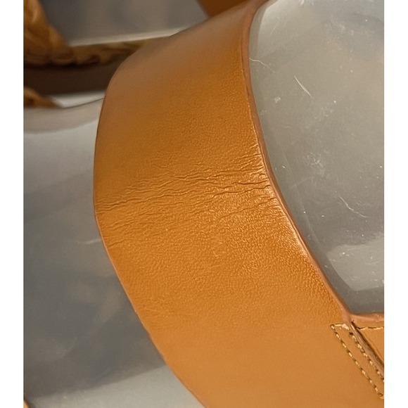 Sam Edelman Teena 2 Sandals 7M‎ Tan Woven Strap Cork Footbed Gold Heel - Picture 11 of 11